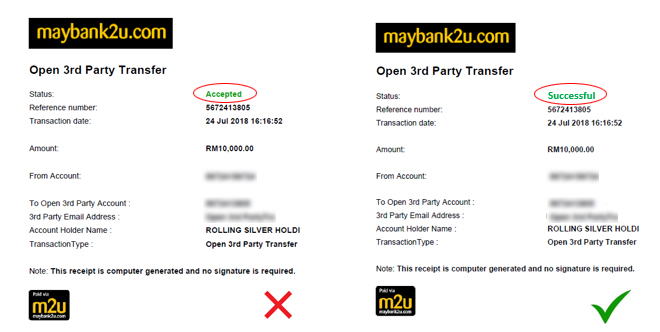 Maybank Bank Transfer Status